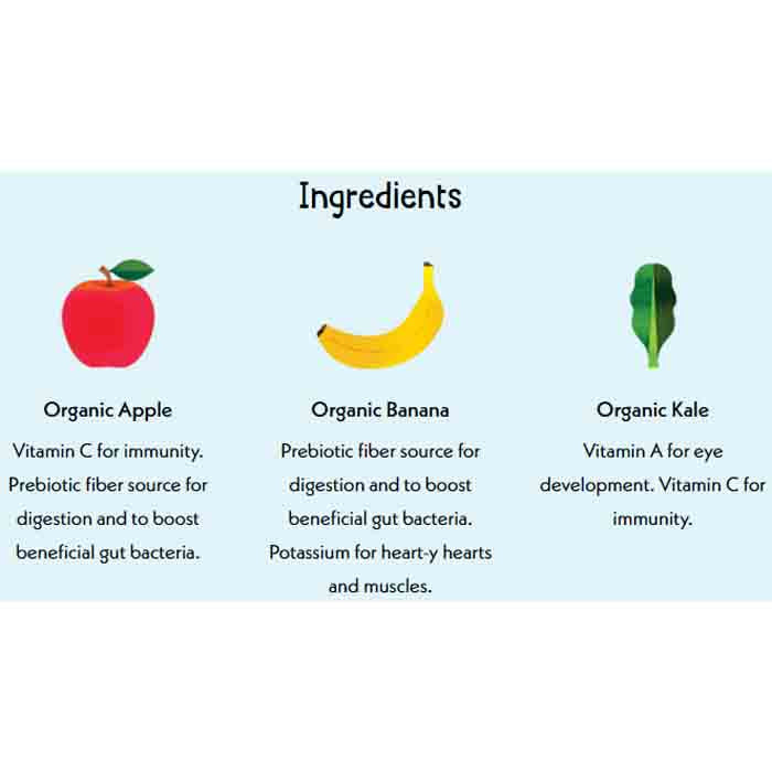 Once Upon A Farm - Organic Baby Food - Apple Banana Kale, 4floz - back