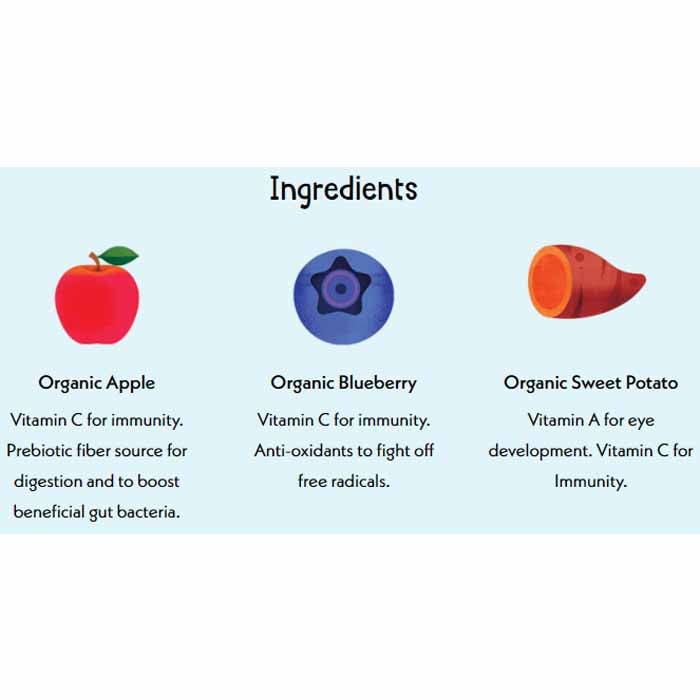 Once Upon A Farm - Organic Baby Food - Apple Blueberry Sweet Potato, 4floz - back