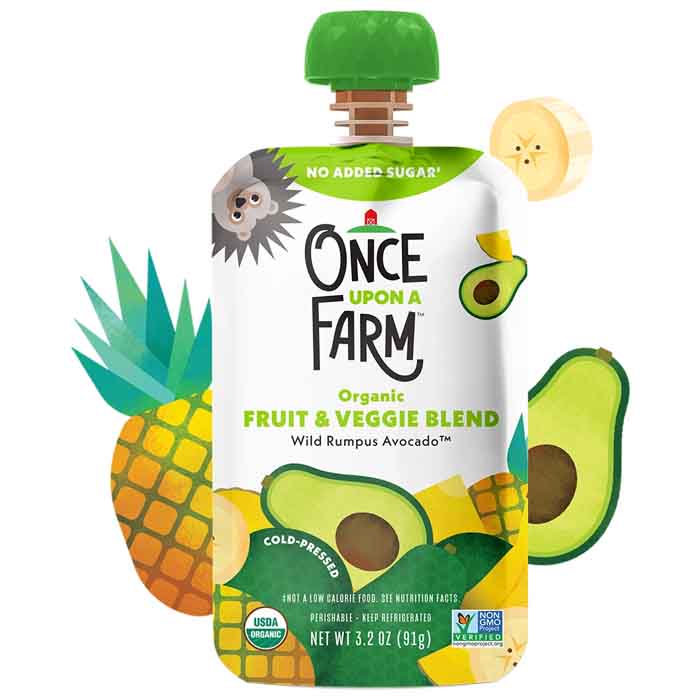 Once Upon A Farm - Organic Fruit & Veggie Blend - Avocado Wild Rumpus 7 Months, 3.2floz