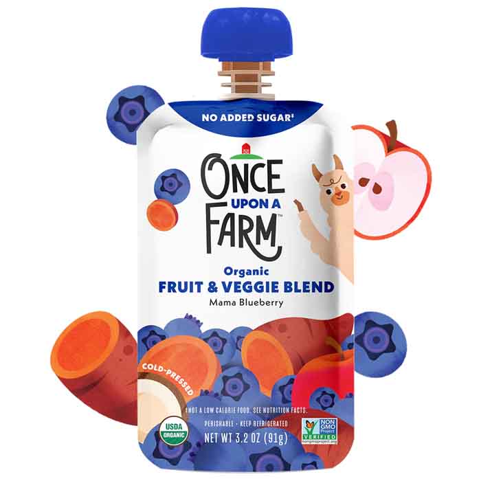 Once Upon A Farm - Organic Fruit & Veggie Blend - Blueberry Mama Bear 7 Months, 3.2floz