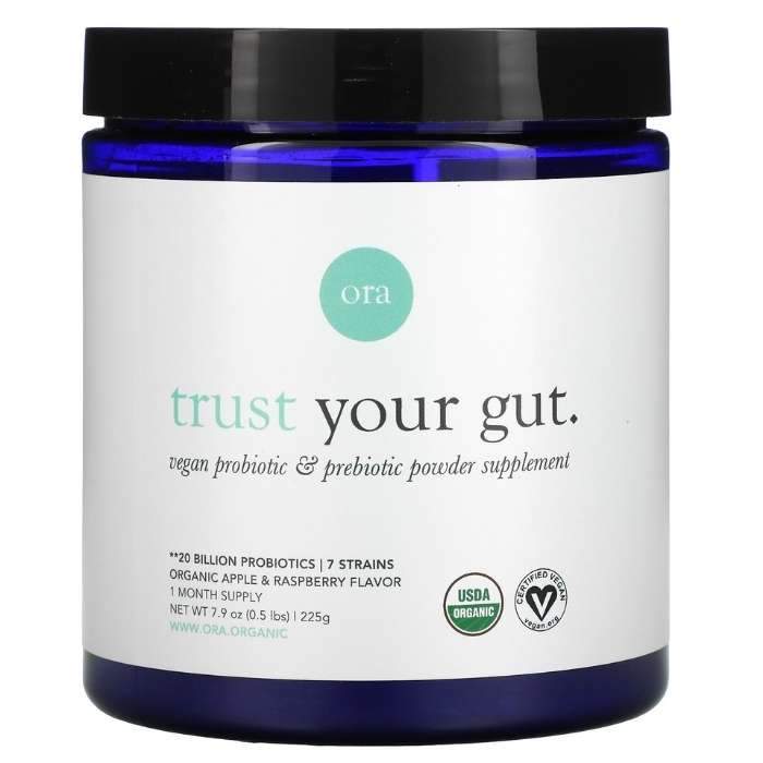 Trust Your Gut: Organic Probiotic + Prebiotic Powder - Apple Raspberry Flavor - Front