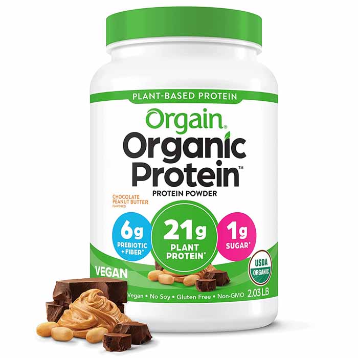Orgain - Organic Plant-Based Protein Powder - Chocolate Peanut Butter, 2.03 lbs