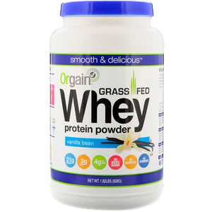Orgain Grass Fed Whey Protein Powder Vanilla Bean 1.82lb