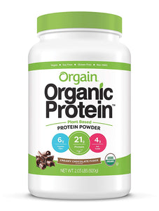 Orgain, Organic Protein Powder, Plant Based, Creamy Chocolate Fudge, 2.03lbs
