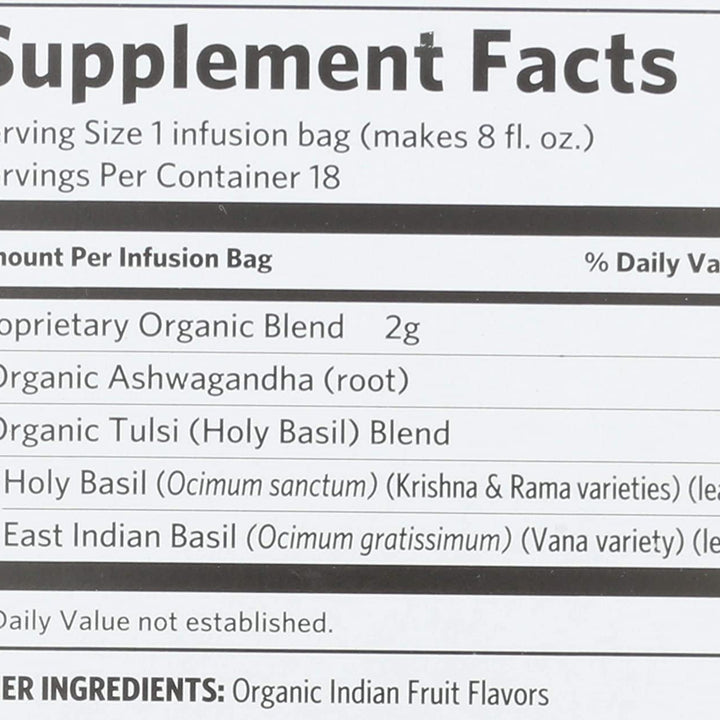 Organic India-Tulsi Ashwagandha Infusion Tea - 18 bags, 1.2 oz