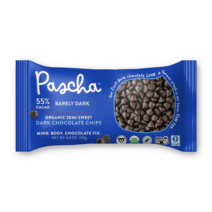 PASCHA ORGANIC SEMI-SWEET DARK CHOCOLATE CHIPS, 8.8 Oz | Pack of 6