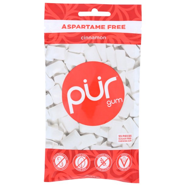 PUR: Gum Sugar-Free Cinnamon Chewing Gum, 2.72 oz | Pack of 12 - PlantX US
