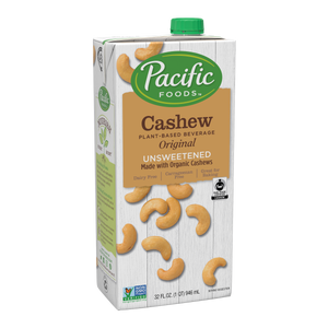 Pacific Foods Cashew Plant-Based Beverage Unsweetened Original 32 oz
 | Pack of 6