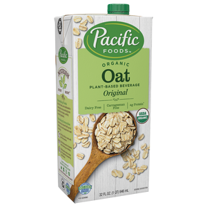 Pacific Foods Organic Oat Beverage, Original 32 Fl Oz | Pack of 12