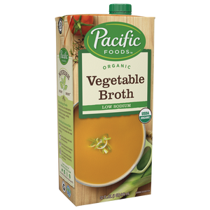 Pacific Foods Organic Vegetable Broth Low Sodium, 32 oz | Pack of 12
