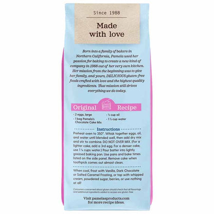 Pamela's - Chocolate Cake Mix, 21oz - back