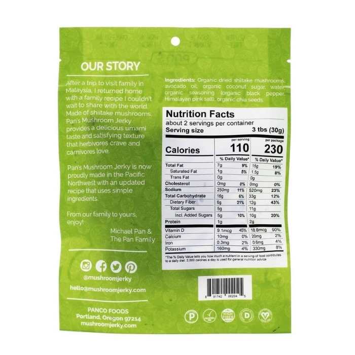 Pan's Mushroom Jerky Mushroom Jerky, 2.2oz Multiple Flavors