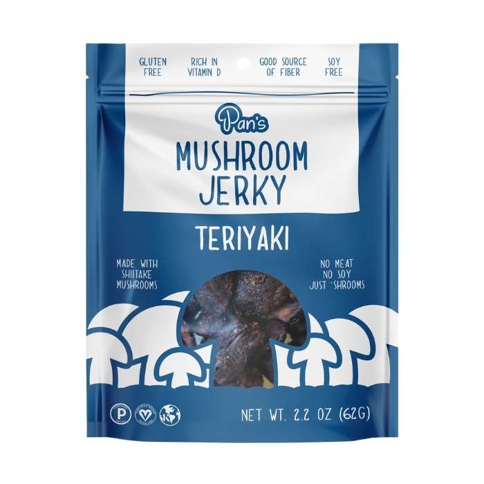 Pan's Mushroom Jerky - Teriyaki Mushroom Jerky, 2.2oz - Front