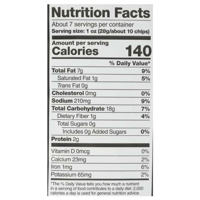 Paqui - Tortilla Haunted Ghost Pepper Chips, 7oz - nutrition facts
