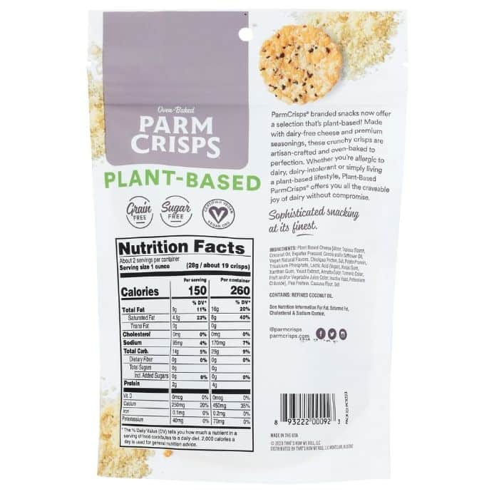 Parm Crisps - Plant-Based Cracked Pepper, 1.75oz - back