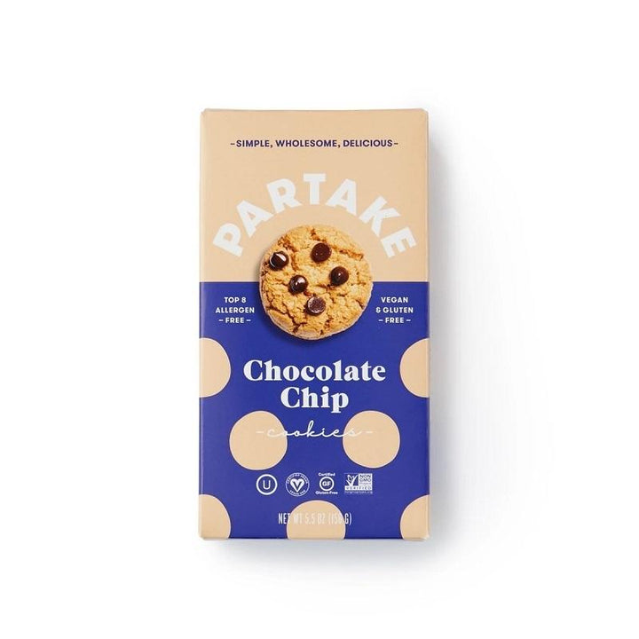 Vegan & Gluten-Free Chocolate Chip Cookies, 5.5 oz, Partake Foods