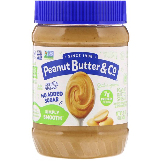 Peanut Butter & Co., Peanut Butter Spread, Simply Smooth, 16 oz  | Pack of 6 - PlantX US