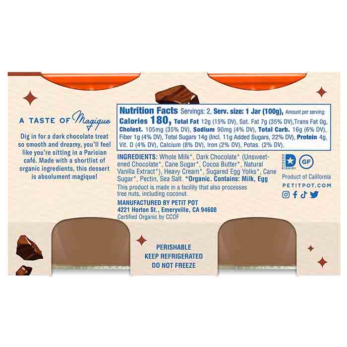 PetitPot - French - Pudding Dark Chocolate, 7oz - back