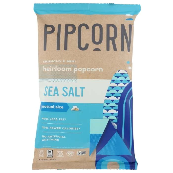 Pipcorn - Mini Sea Salt Popcorn, 4.5oz - front