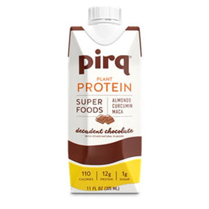 Pirq Plant-Based Protein Shake Decadent Chocolate 11 Fl Oz Each / Pack of 4 | Case of 3