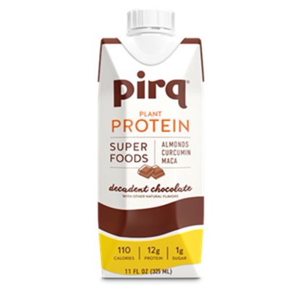 Pirq Plant-Based Protein Shake Decadent Chocolate 11 Fl Oz Each / Pack of 4 | Case of 3 - PlantX US