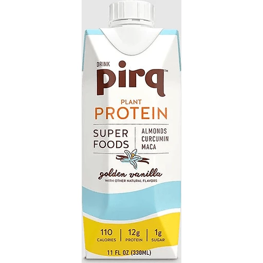 Pirq Plant-Based Protein Shake Golden Vanilla 11 Oz Each / 4 Pack | Case of 3 - PlantX US