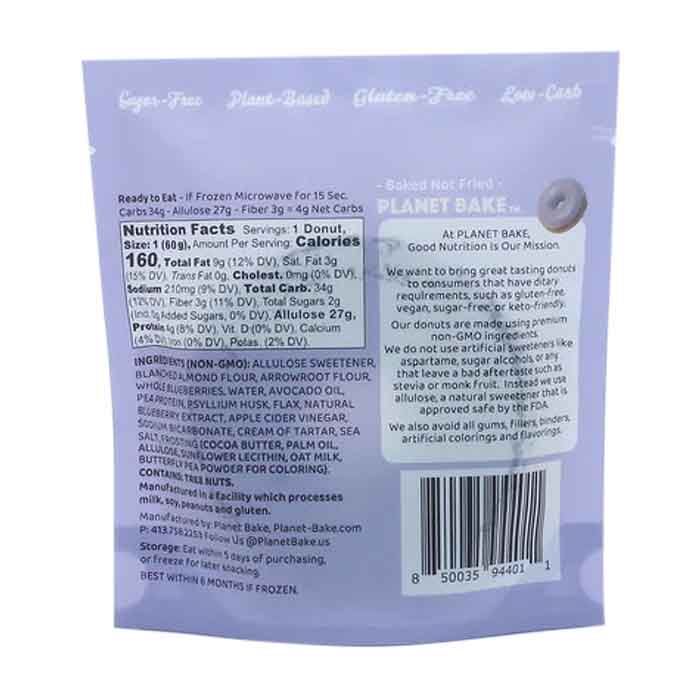 Planet Bake - Donuts - Very Blueberry, 1oz  - back