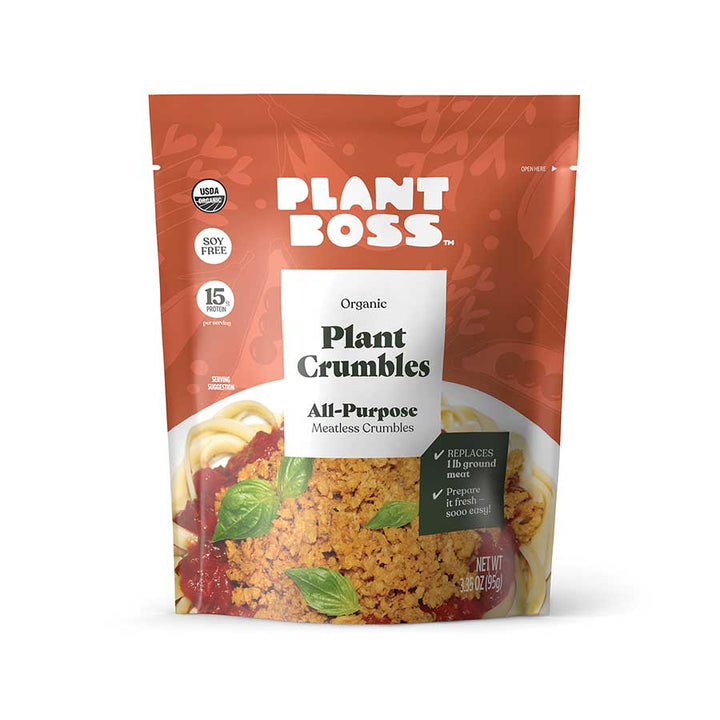 Plant Boss, Organic All Purpose Meatless Plant Crumbles, 3.35 oz | Pack of 6 - PlantX US