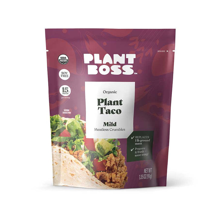 Plant Boss, Organic Plant Taco Meatless Crumbles, Mild, 3.35 oz 
 | Pack of 6 - PlantX US
