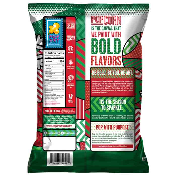 Pop Art - Kettle Corn Holiday With Sparkles, 5oz - back