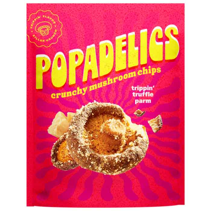Popadelics - Crunchy Mushroom Chips - Trippin' Truffle Parm, 4 oz