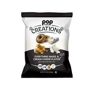 Poptime Creations - Everything Bagel Cream Cheese Popcorn, 5 Oz | Pack of 6