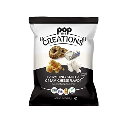 Poptime Creations Everything Bagel Cream Cheese Popcorn, 5 Oz | Pack of 6 - PlantX US