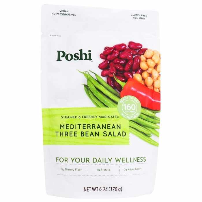 Poshi - Mediterranean Three Bean Salad, 6oz