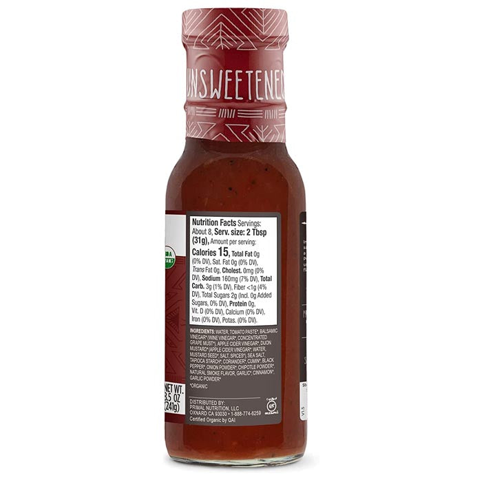 Primal Kitchen Organic and Unsweetened Golden BBQ Sauce, 8.5 oz