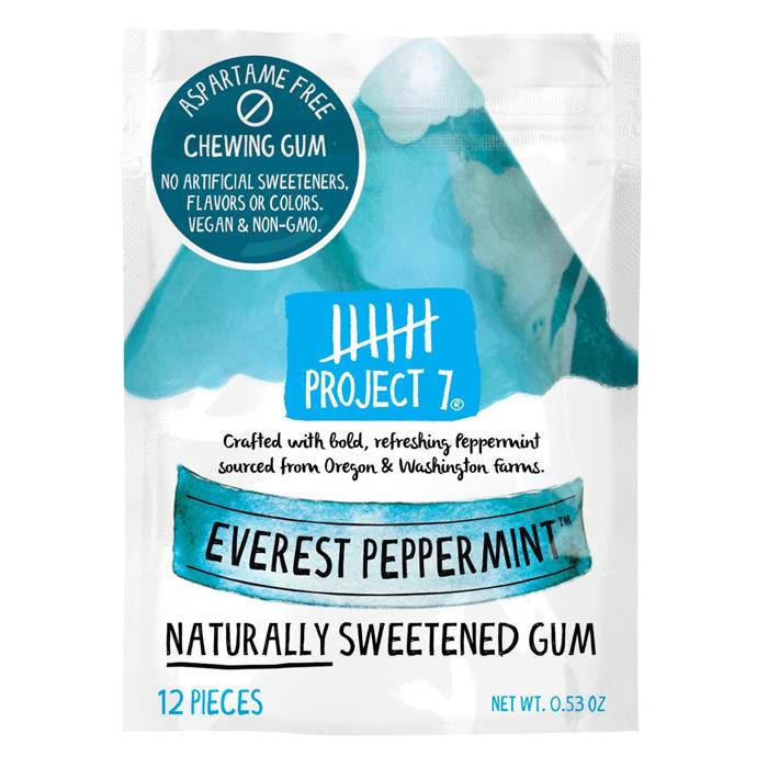 Project 7 - Naturally Sweetened Chewing Gums Everest Peppermint, 12 pcs