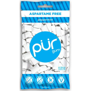 Pur Chewing Gum Sugar-Free Aspartame Peppermint 2.72oz  | Pack of 12