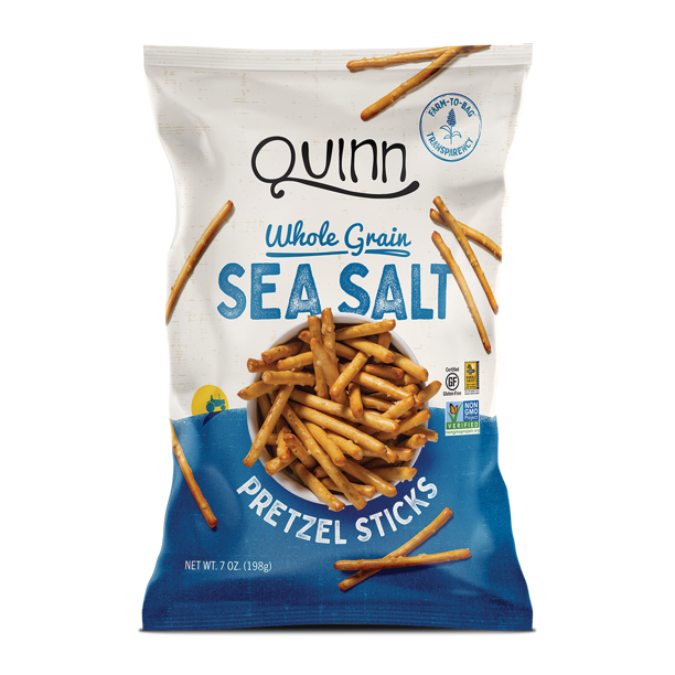 Quinn Pretzel Sticks, Whole Grain, Sea Salt, 5.6 oz
 | Pack of 8 - PlantX US