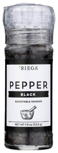 RIEGA Black Pepper Adjustable Grinder, 1.9 oz
 | Pack of 8