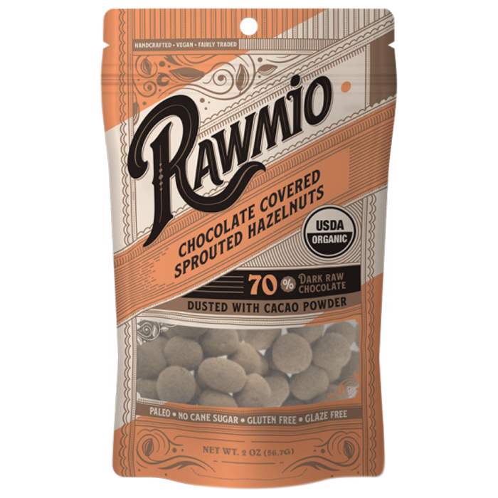 Rawmio - Chocolate Covered Sprouted Hazelnuts, 2 oz