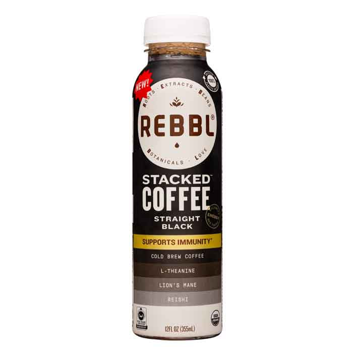 Rebbl Inc - Coffee - Black Stacked, 12oz