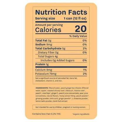 Peach Ginger Sparkling Water - Back