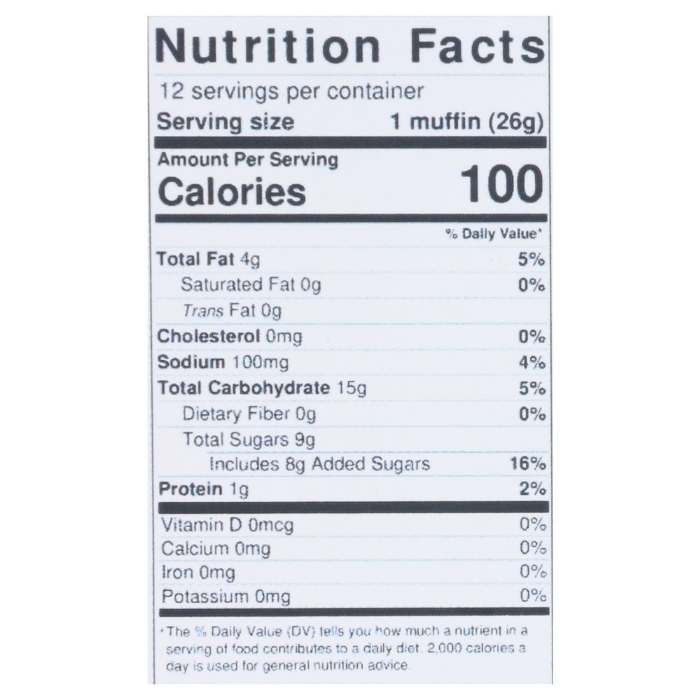 Red Plate Foods - Mini Muffins Blueberry Lemon, 10.9oz - nutrition facts
