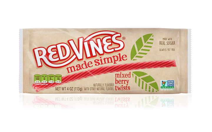 Red Vines, Licorice Tray, Made Simple, Mixed Berry Twist, 4 oz 
 | Pack of 9 - PlantX US