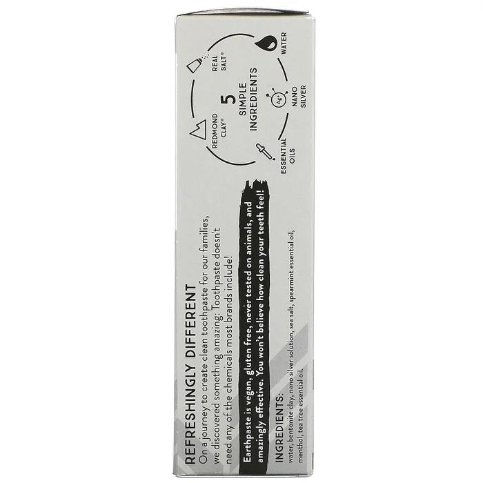 Redmond - Earthpaste Mineral Toothpaste with Silver Unsweetened Spearmint, 4oz - back