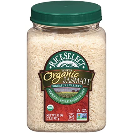 RiceSelect Jasmati, Long Grain Jasmine Rice, Gluten-Free, Non-GMO, 32 Oz. Jar
 | Pack of 4 - PlantX US