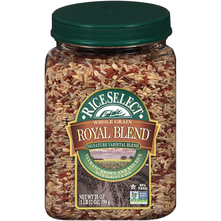 RiceSelect Royal Blend, Whole Grain Texmati Brown & Red Rice with Barley & Rye, 28-Ounce Jars | Pack of 4 - PlantX US