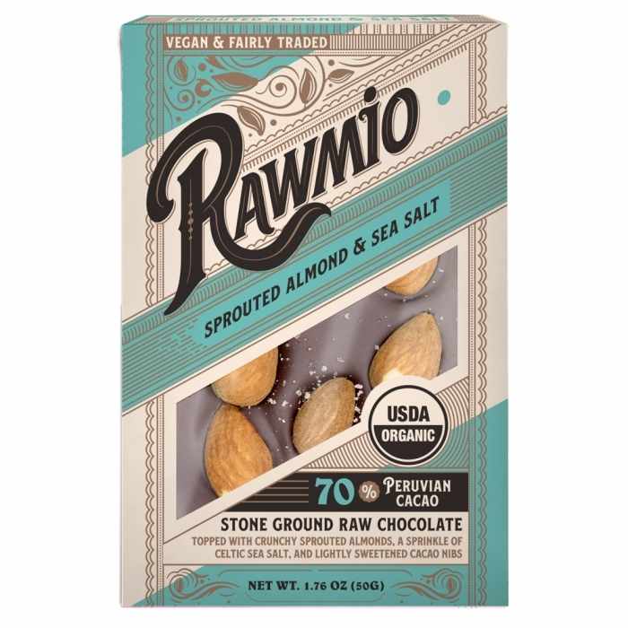 Rawmio - Chocolate Bark Sprouted Almond & Sea Salt