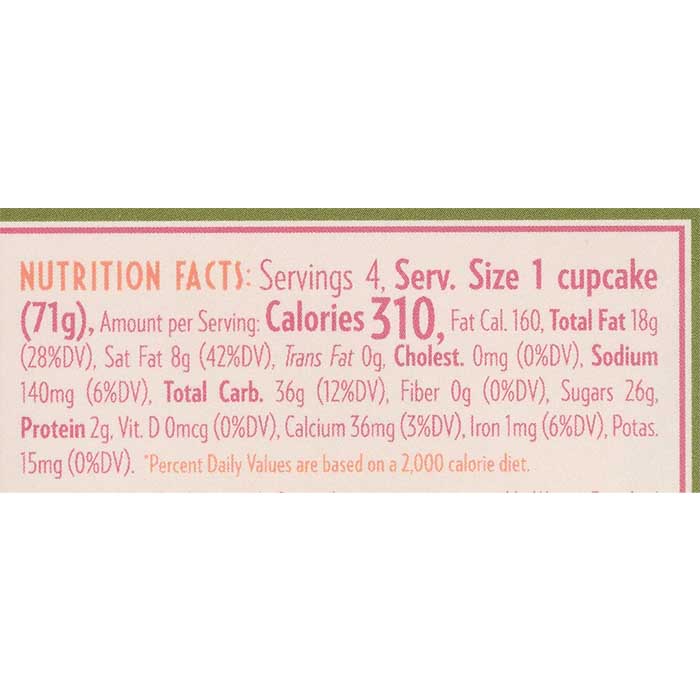 Rubicon Bakers - Vegan Cupcakes - Vanilla, 10oz - back