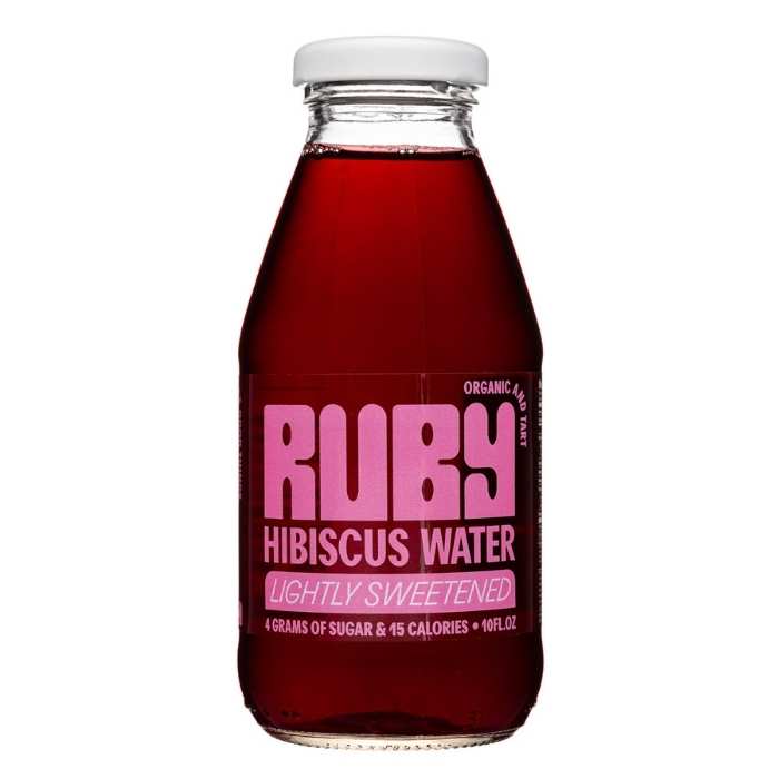 Ruby - Organic Hibiscus Water Lightly Sweetened, 10 fl oz - front